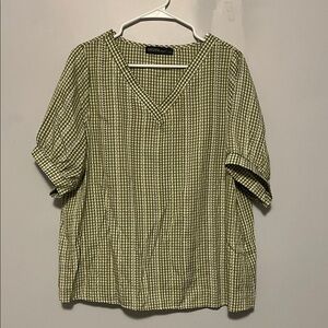 Zanzea Checkered, Striped, Floral Women's Top XXL Modest